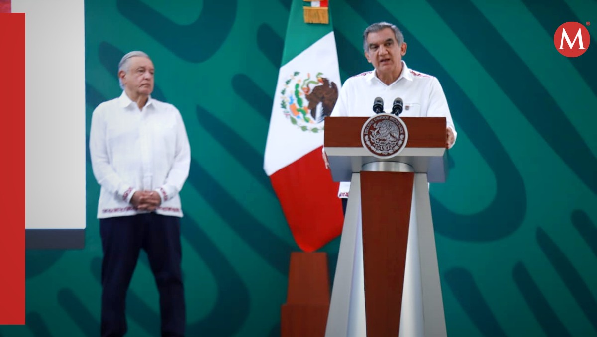 AMLO con Américo Villarreal en Ciudad Victoria. (Juan Carlos Bautista.)