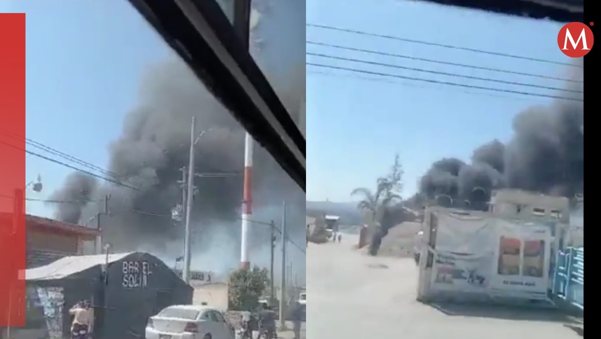 Incendio en recicladora de Atizapán de Zaragoza. Foto: (Especial)