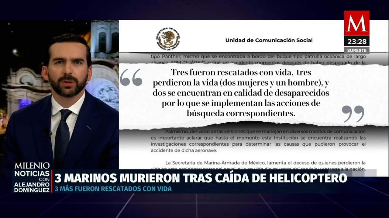 En Michoacán, desplome de helicóptero de la Marina deja a tres marinos fallecidos