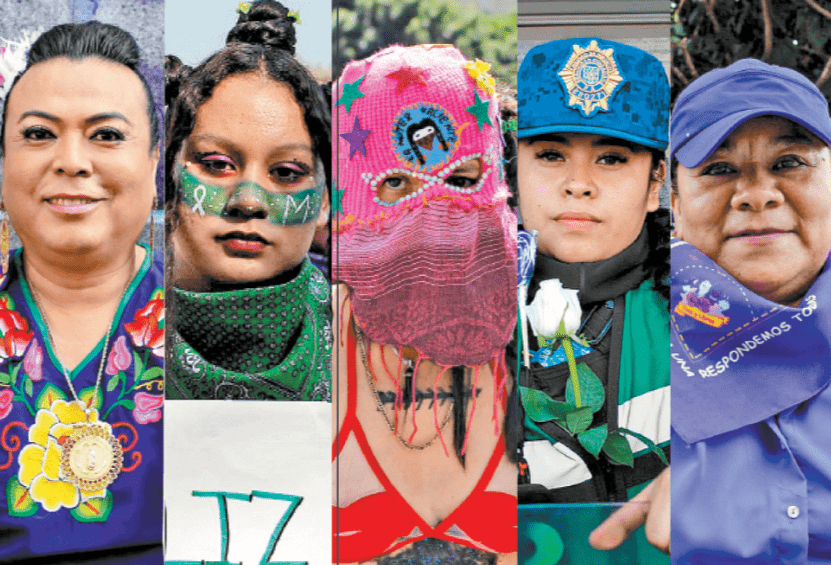 Diversos rostros del Día Internacional de la Mujer.
