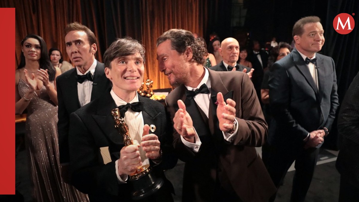 El ganador de Mejor actor junto a Nicolas Cage, Matthew McConaughey y Brendan Fraser. | AFP