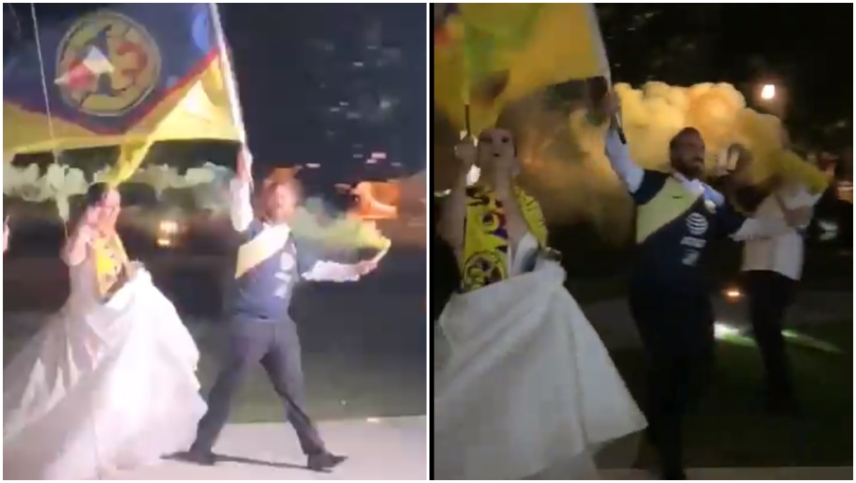 Pareja celebra boda con temática del América y se vuelven virales (Especial)