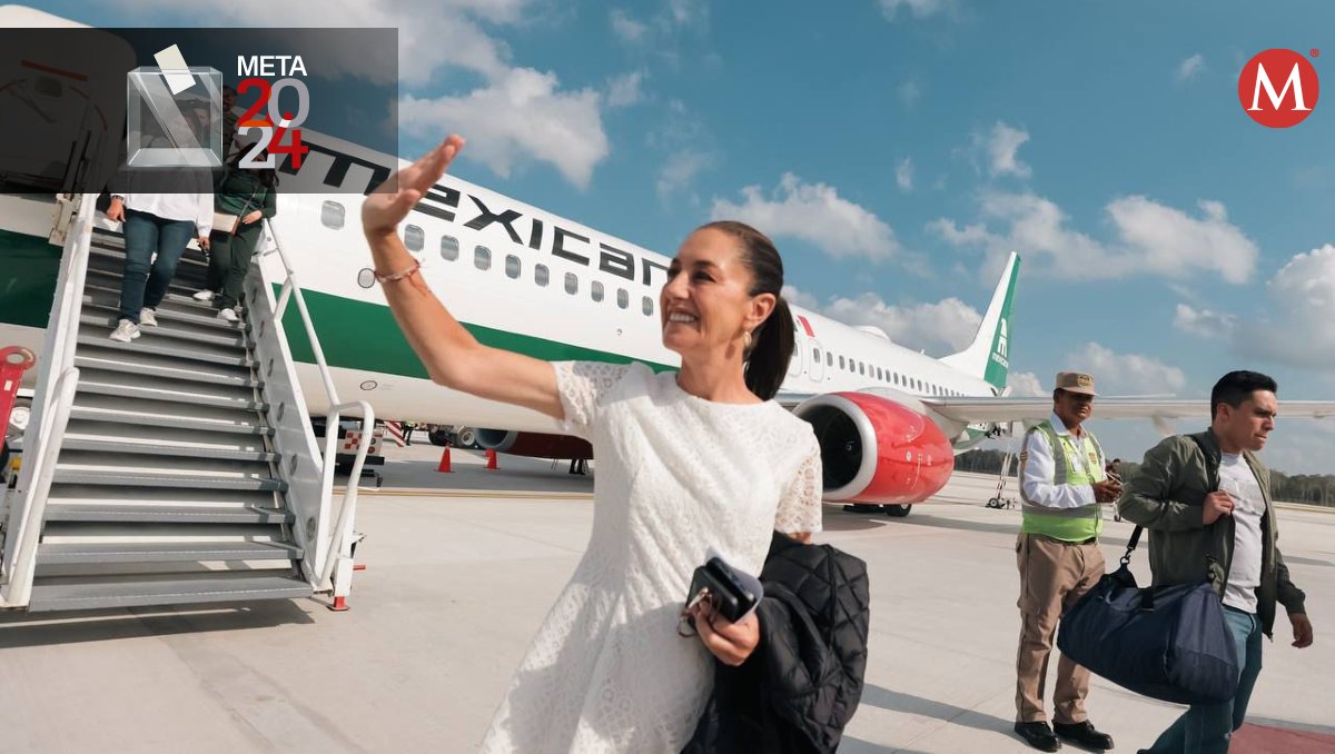 La candidata morenista usó los nuevos aeropuertos y la aerolínea estatal para viajar. | José Antonio Belmont