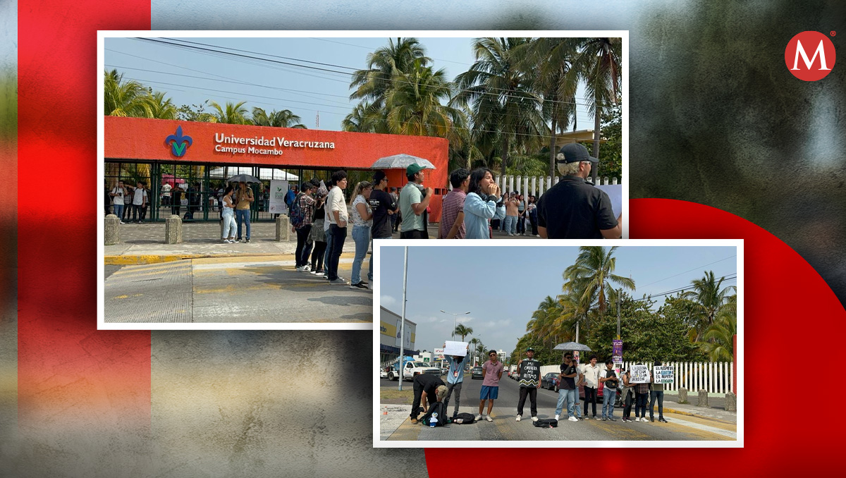 Jóvenes se manifiestan frente a Universidad Veracruzana campus Mocambo | Especial