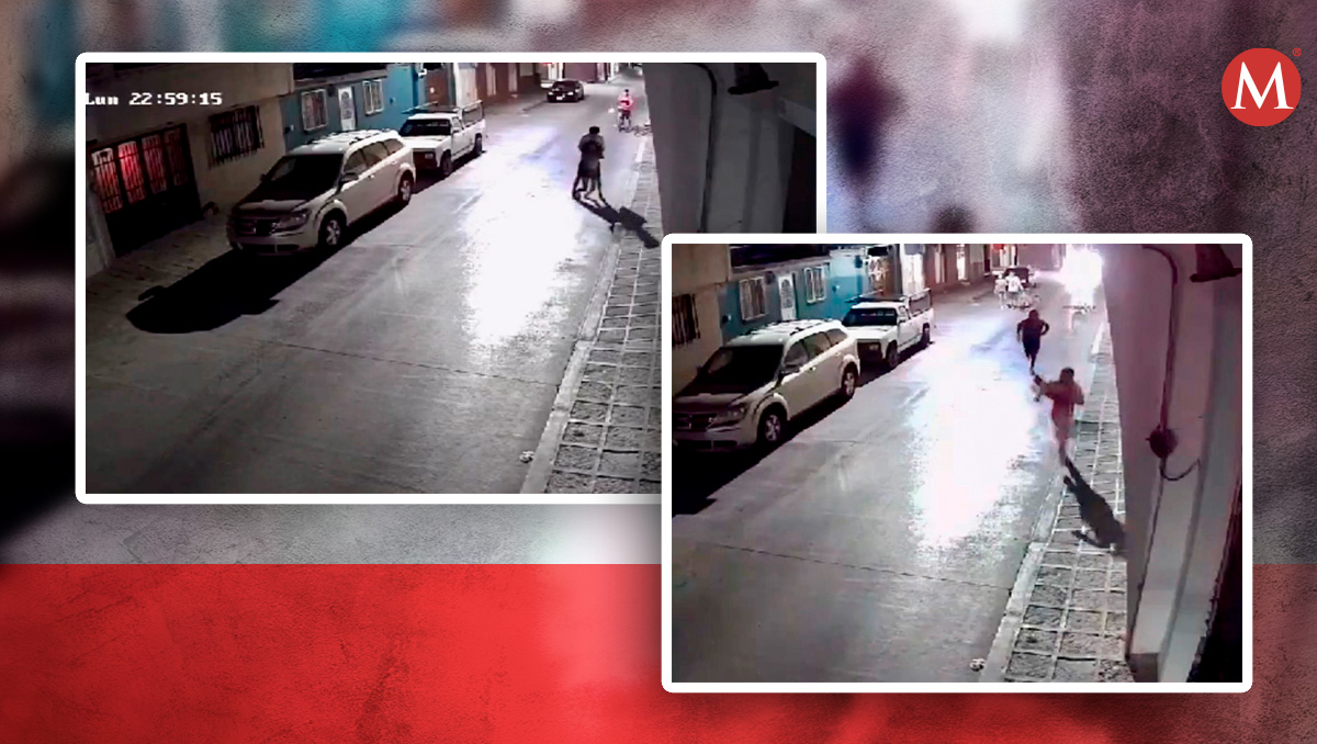 El video registró el momento en el que las menores corren por la calle e intentan huír | (Especial)