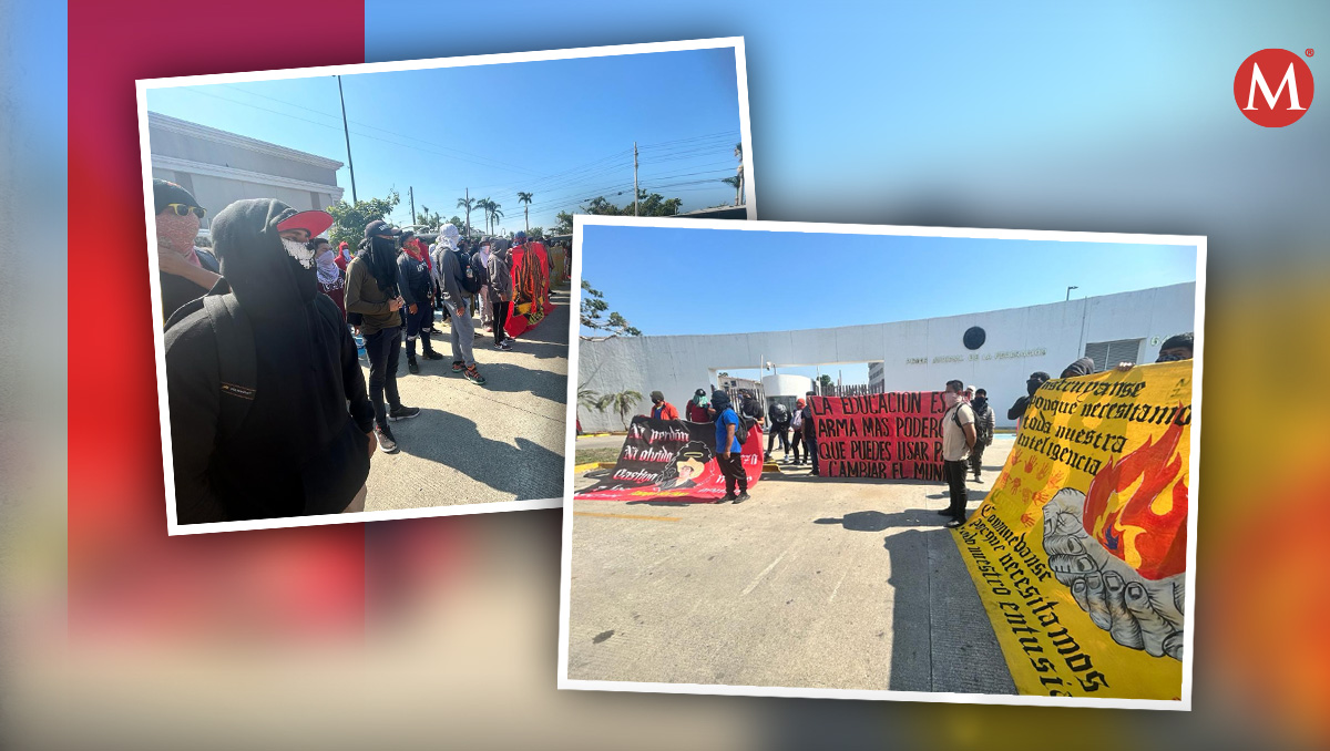 "Ni perdón ni olvido": se lee en las mantas de los normalistas de Ayotzinapa | Especial