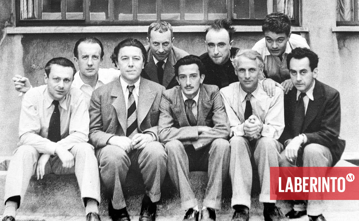 Tristan Tzara, Paul Éluard, André Breton, Hans Arp, Salvador Dalí, Yves Tanguy, Max Ernst, René Crevel y Man Ray. (Foto: Anna Riwkin-Brick)