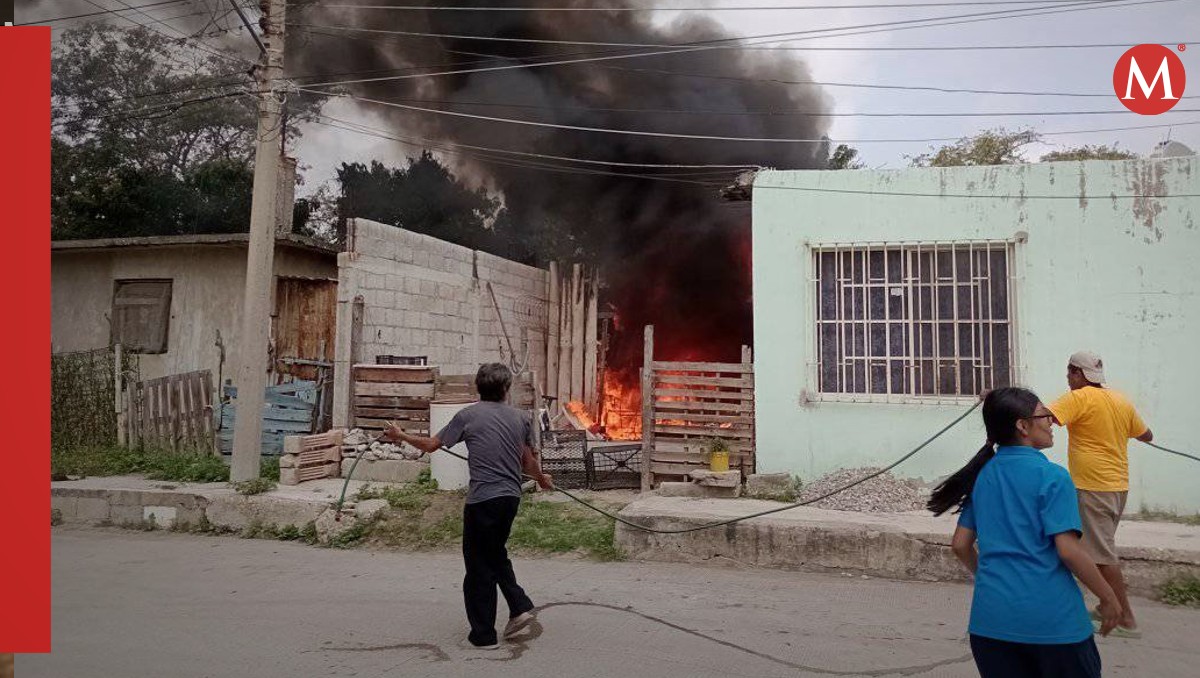 Se incendia vivienda en Colonia Las Flores en Ciudad Madero.