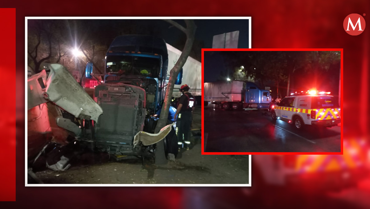 El tráiler impactó contra el auto al perder el control por un autobús que circulaba a exceso de velocidad. (Diseño: Milenio)