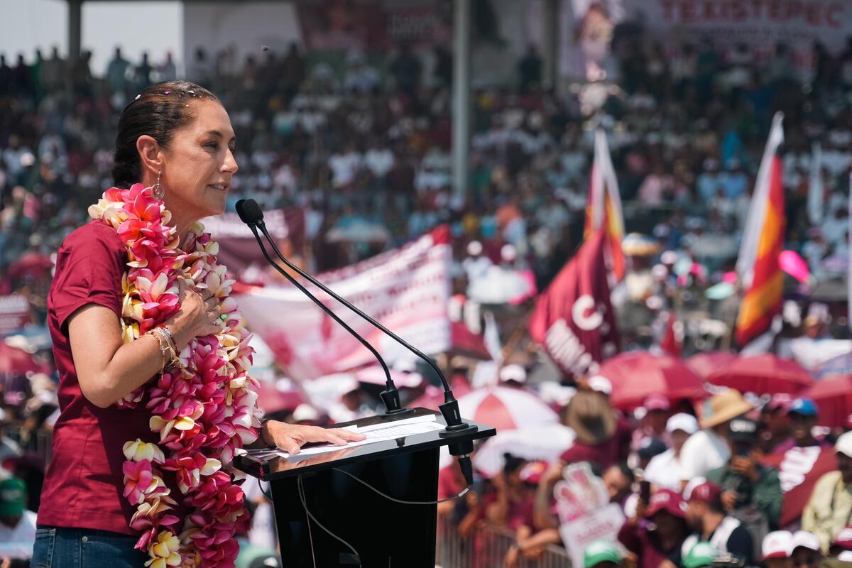 Claudia Sheinbaum durante mitin en Veracruz. | Especial