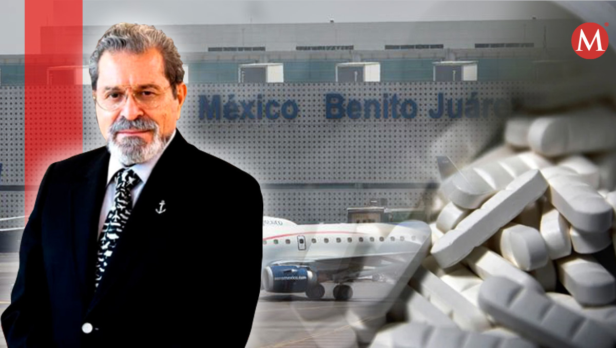 Gestión de Velázquez Tiscareño combatió tráfico de droga en AICM (Diseño: Mauricio Ledesma).