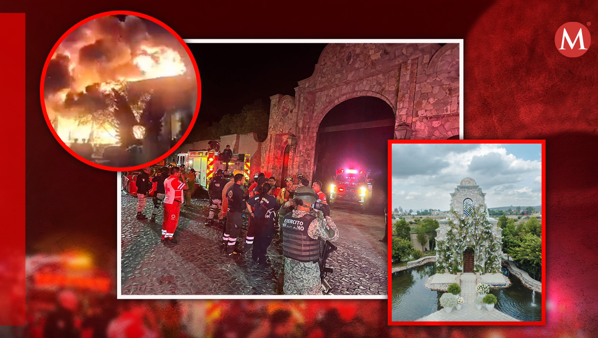 El incendió ocurrió en el salón de la Hacienda de los Arcángeles | (Diseño: Milenio)