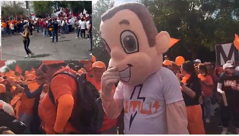 Porras y botargas apoyan a candidatos. (Especial)