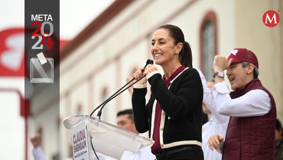 Claudia Sheinbaum en visita a Matamoros hoy 19 de marzo de 2024.