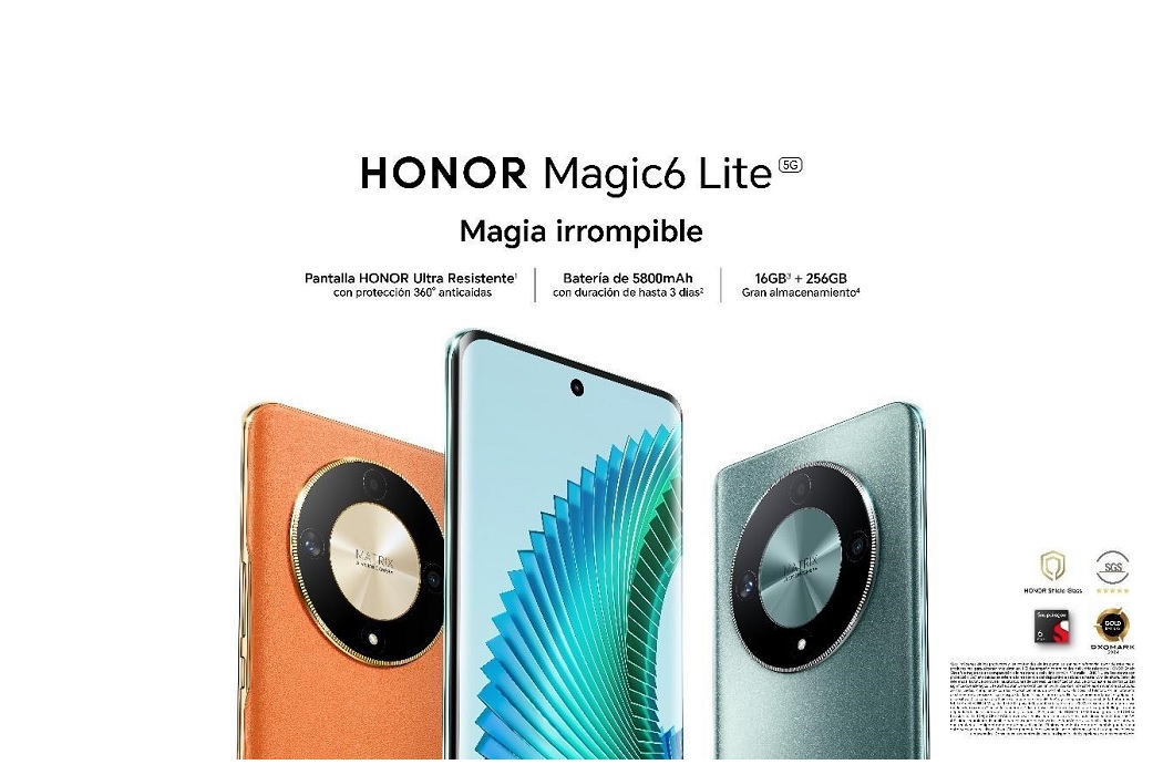 HONOR Magic6 Lite está disponible en cuatro colores. (Cortesía)