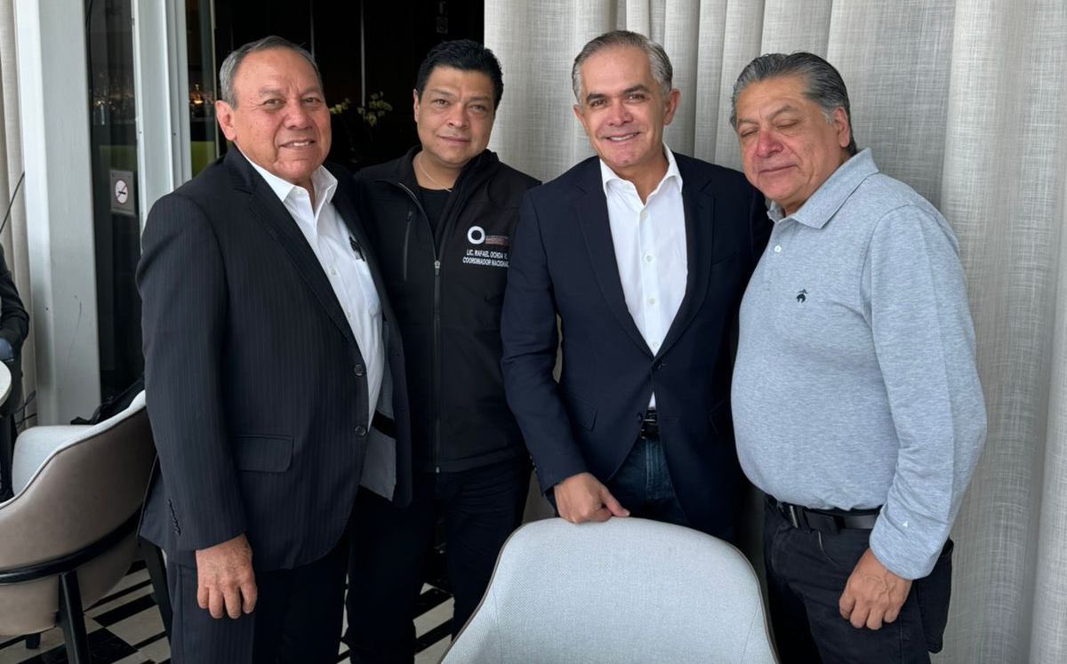 Jesús Zambrano y Miguel Ángel Mancera se reúnen con ex líder del SNTE. | Foto: Especial