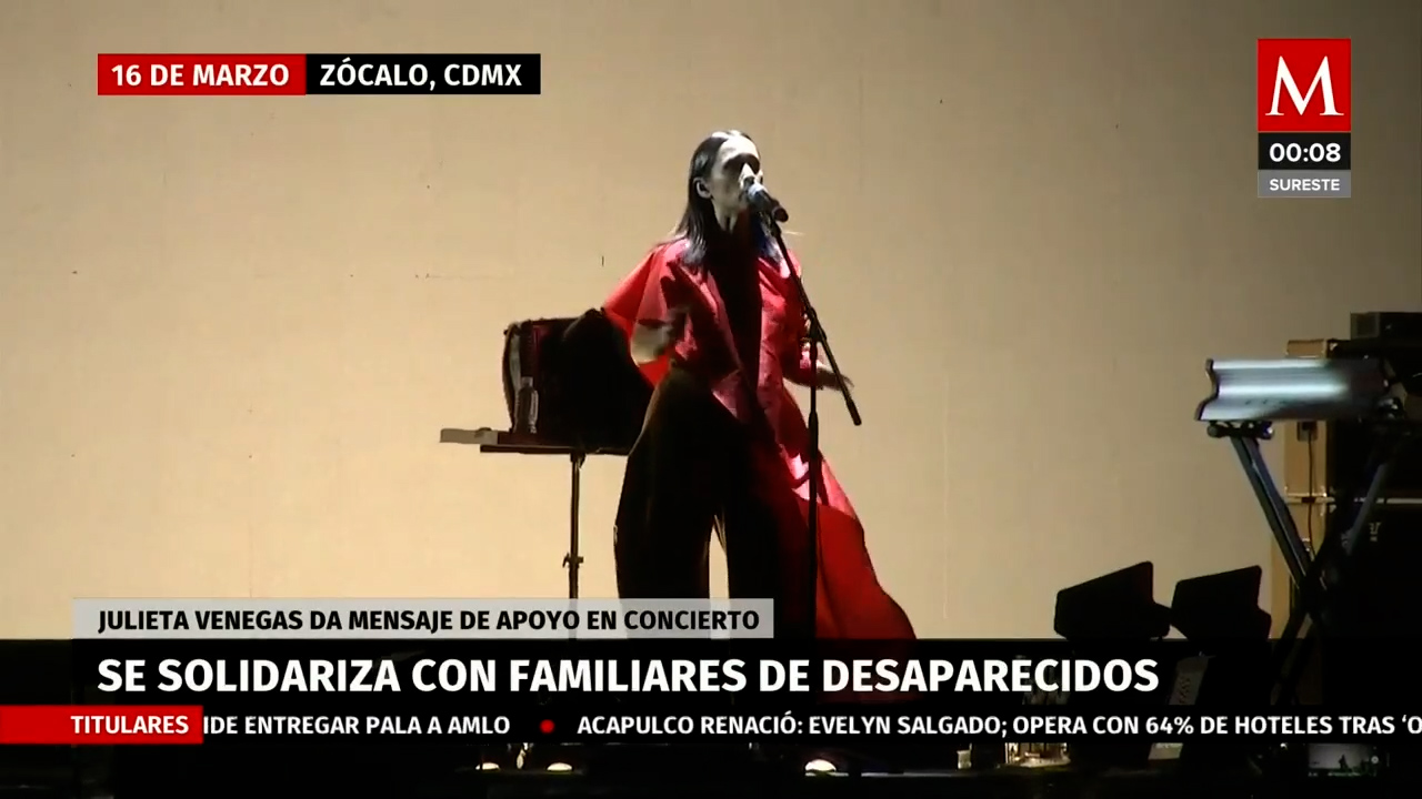 Julieta Venegas levanta la voz por la seguridad y la justicia en su concierto en el Zócalo