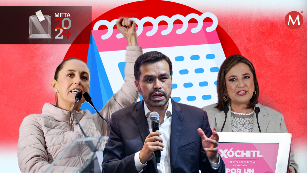 La agenda de los candidatos presidenciales hoy 20 de marzo de 2024. | Diseño: Margarita Salmoran