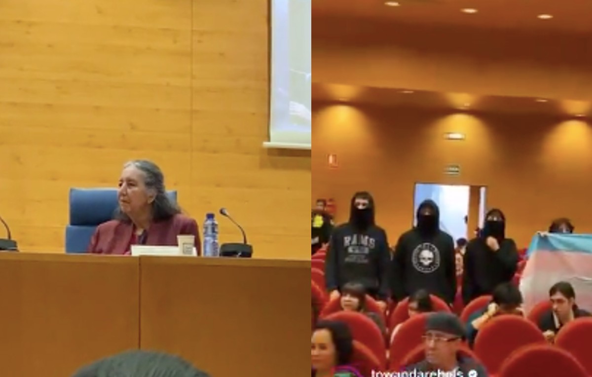 Interrupción de Marcela Lagarde en Madrid (Instagram/@towandarebels)