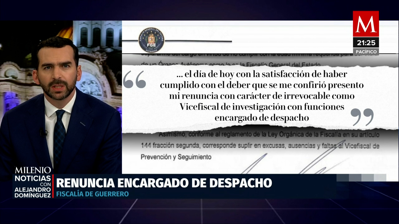 Renuncia el encargado de despacho en la Fiscalía Estatal de Guerrero