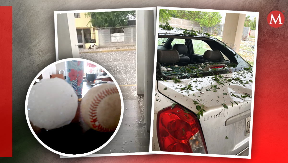 Caída de 'mega' granizo en Coahuila. (Especial)