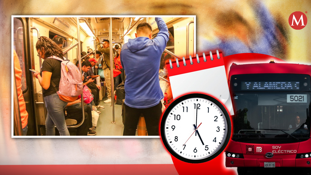 Infórmate aquí sobre los horarios del Transporte Público (Diseño: Milenio con fotos Cuartoscuro)