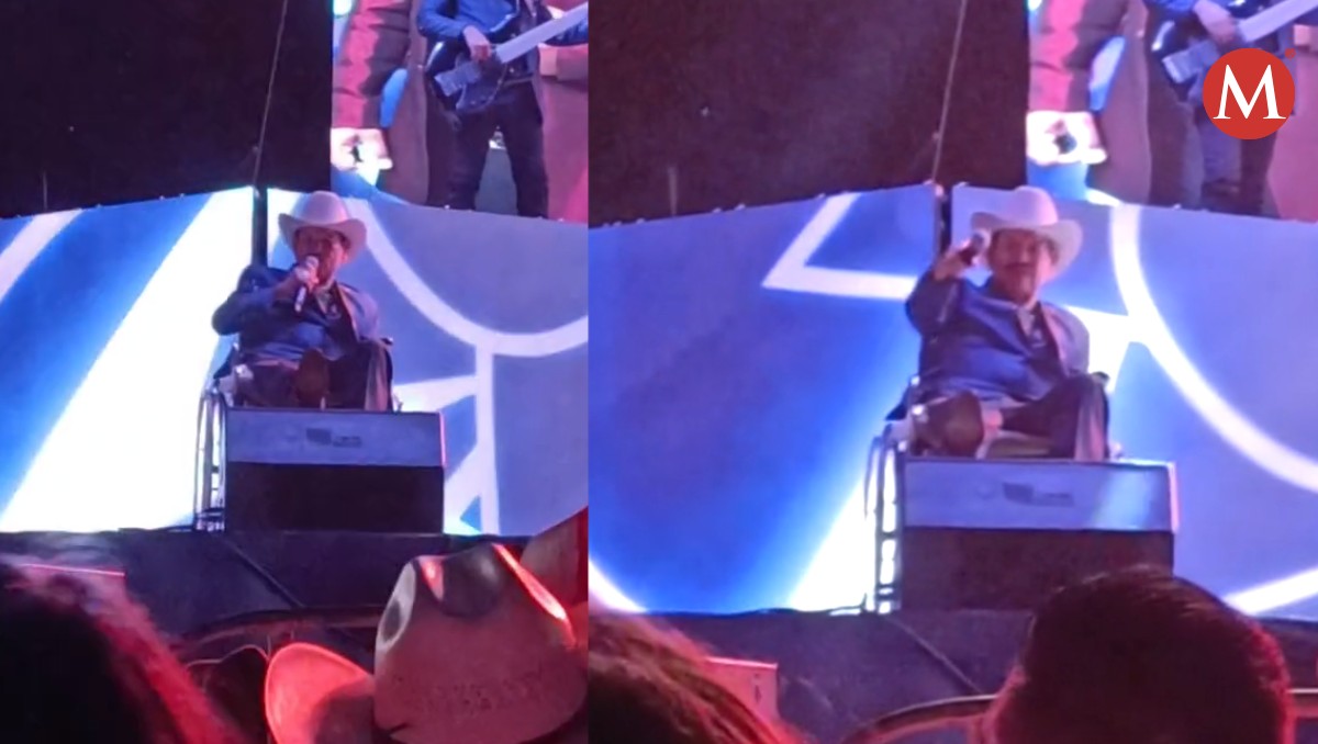 En silla de ruedas, vocalista de Los Cardenales de Nuevo León da concierto en Tampico.