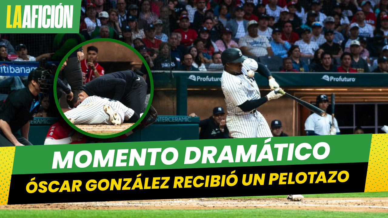 Óscar González se golpea el rostro tras batazo de foul en el Yankees vs Diablos Rojos