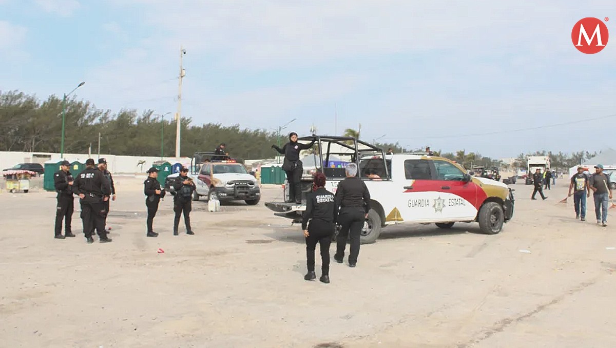 Seguridad en playa Miramar, Guardia Estatal. Foto: Sergio Sánchez