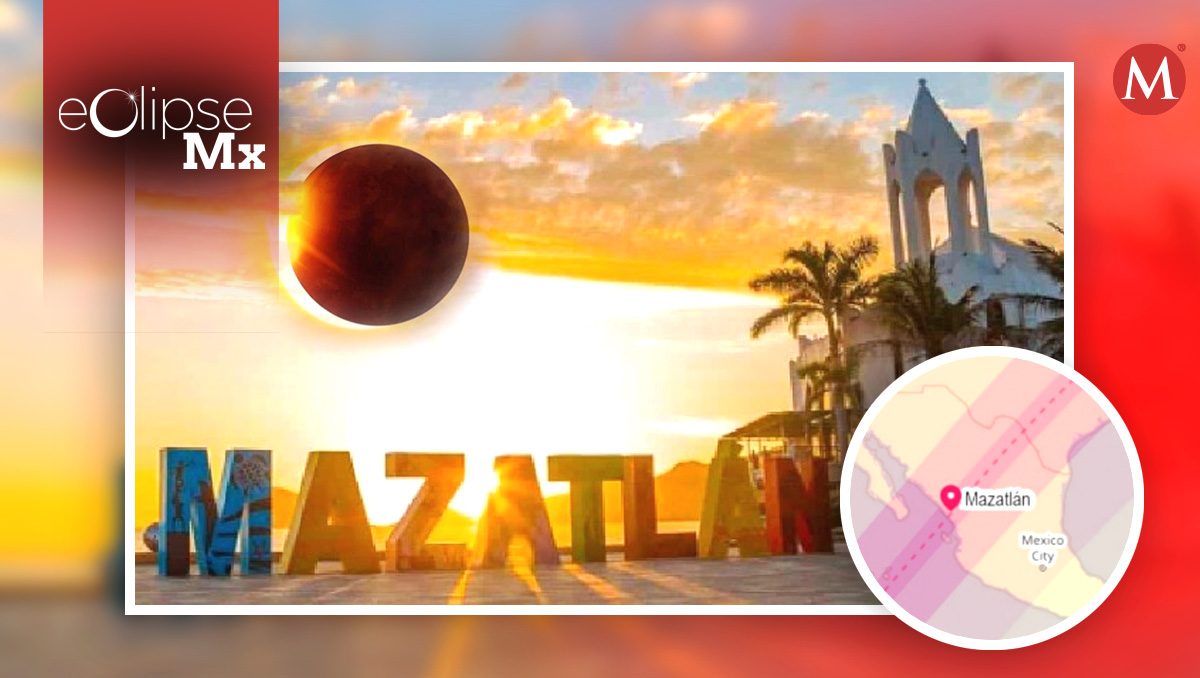 El eclipse solar será visible el próximo 8 de abril en Mazatlán. (Diseño: Milenio)