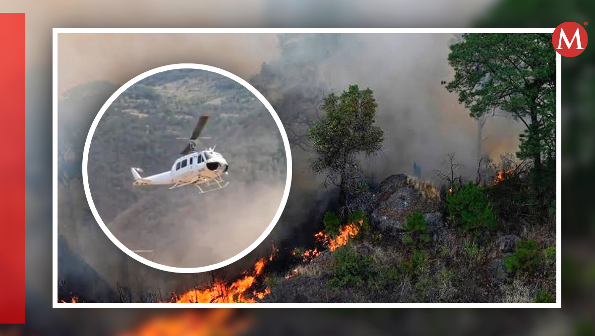 Llega ayuda aérea para combatir incendio forestal de Nicolás Flores, Hidalgo