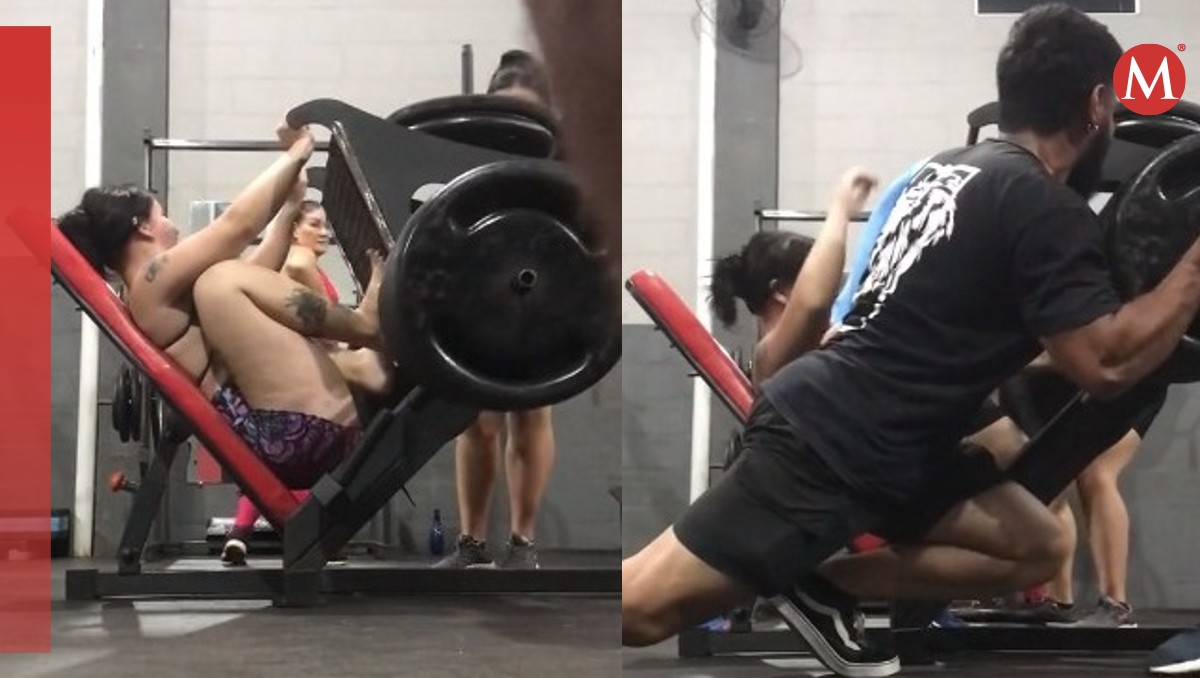 Mujer atorada en prensa de gimnasio.|  ESPECIAL