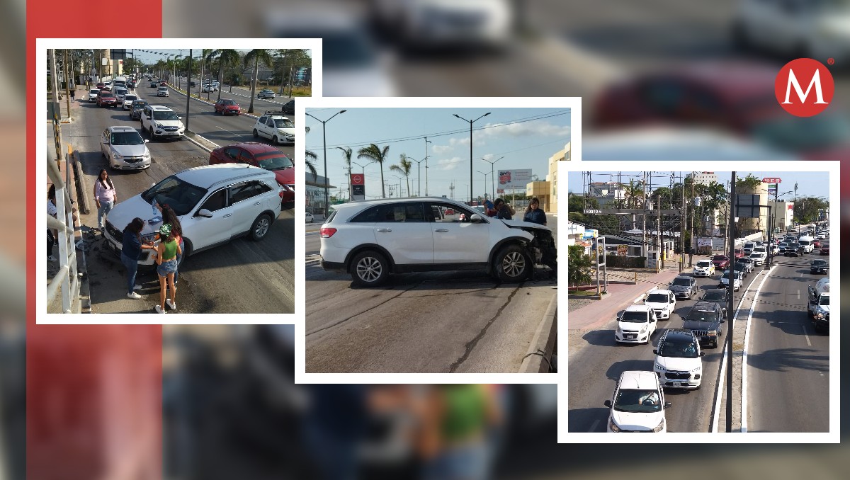 Camioneta se estampa contra puente peatonal en Tampico