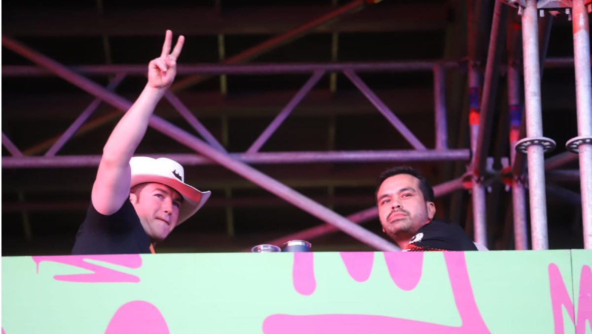 Jorge Álvarez Máynez y Samuel García juntos en el Pa'l Norte 2024. Foto: Leonel Rocha.