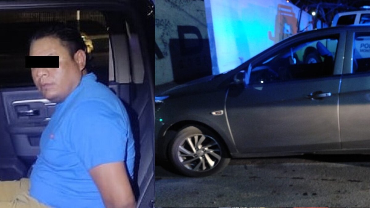 Los elementos policiacos detuvieron al taxista. Fotos: Especial