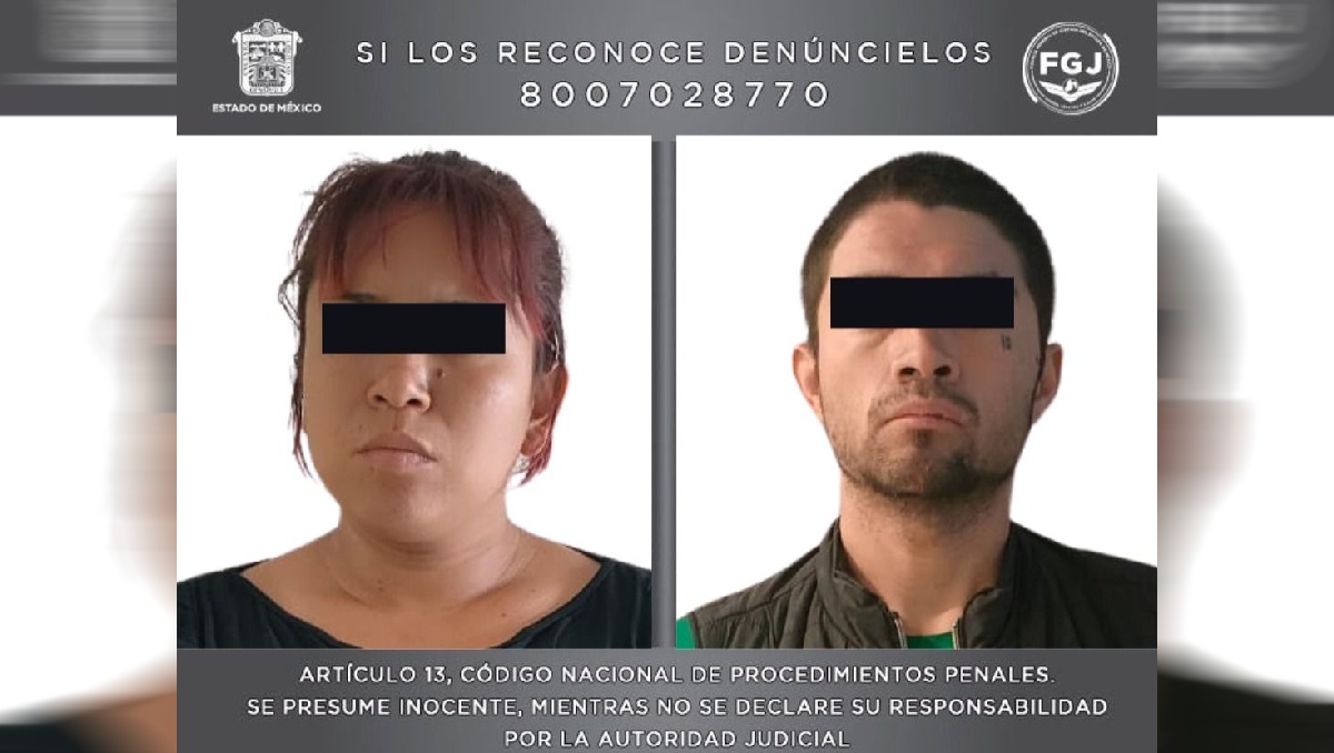 Elizabeth “N” y Julio Alberto “N”, responsables del feminicidio en Chalco. Foto: (Especial)