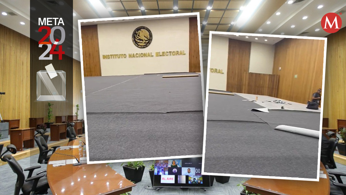 INE comienza trabajos para instalar escenario para primer debate presidencial. | Diseño: Mauricio Ledesma.
