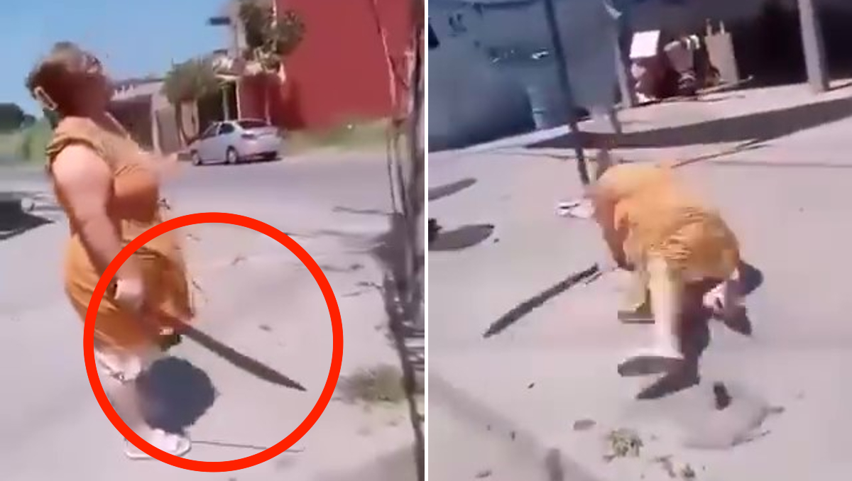 La mujer se cayó después de amenazar a los trabajadores de la CFE en Tabasco. | Especial
