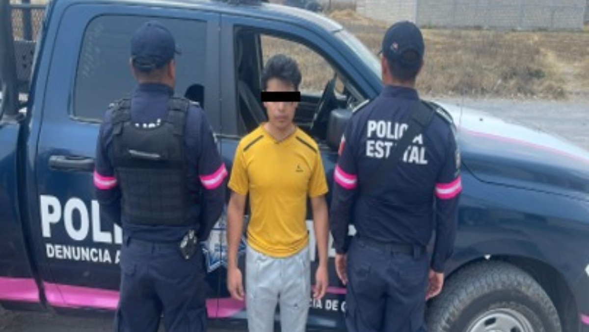 Policía Estatal detiene a presunto agresor en Toluca. Foto: (Especial)