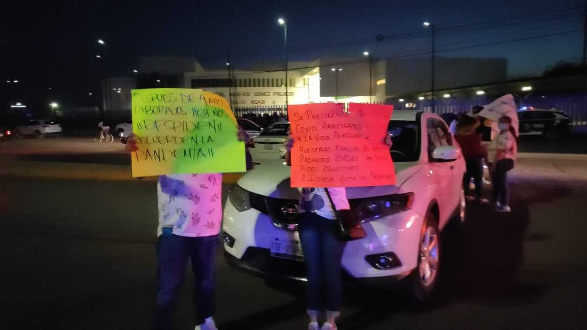 Protesta a las afueras del Hospital General de Gómez Palacio, Durango. | Especial
