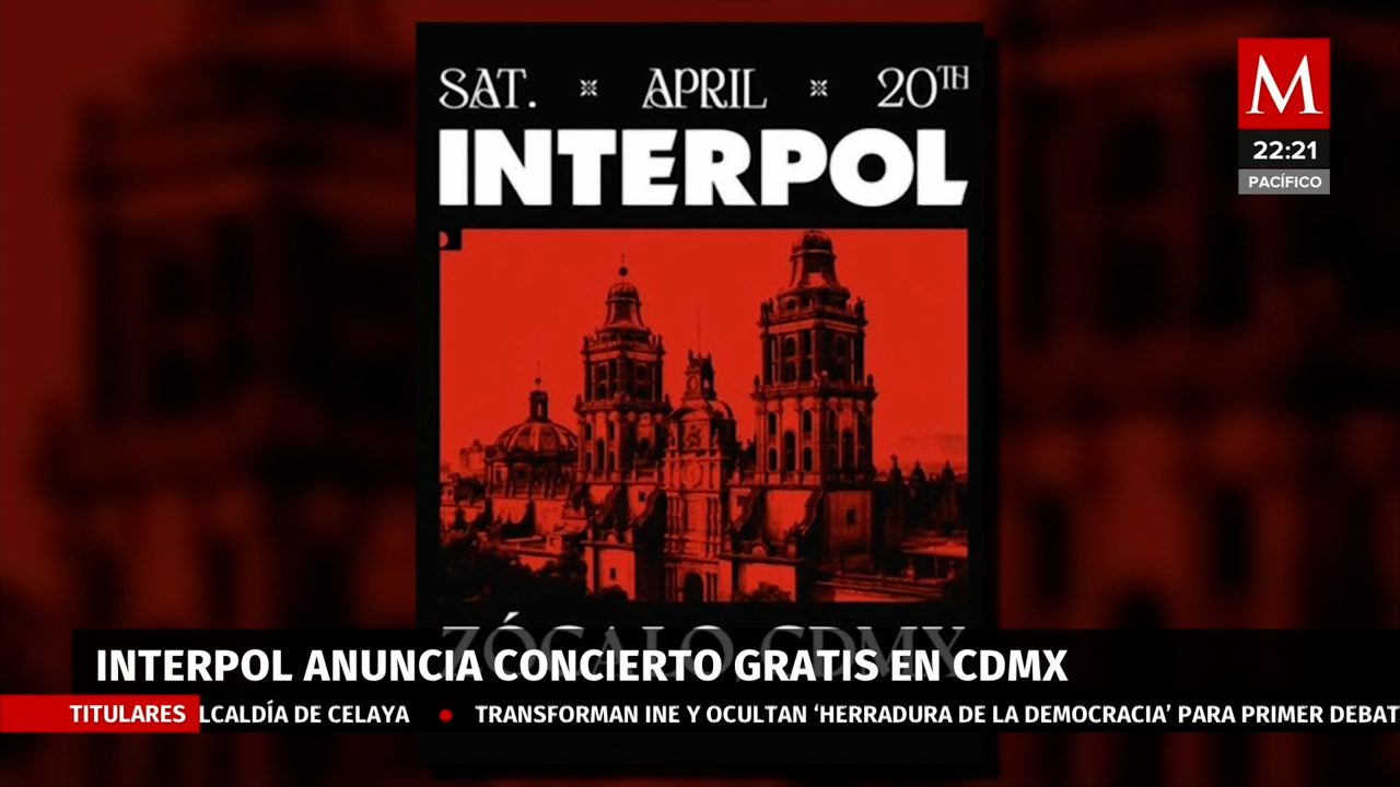 Interpol actuará gratis en el Zócalo de la CdMx por anuncio de Martí Batres