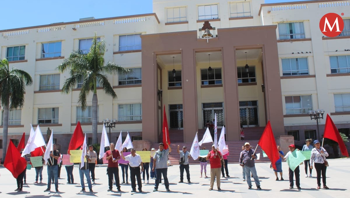 Antorchistas protestan en Ciudad Victoria hoy 3 abril 2024