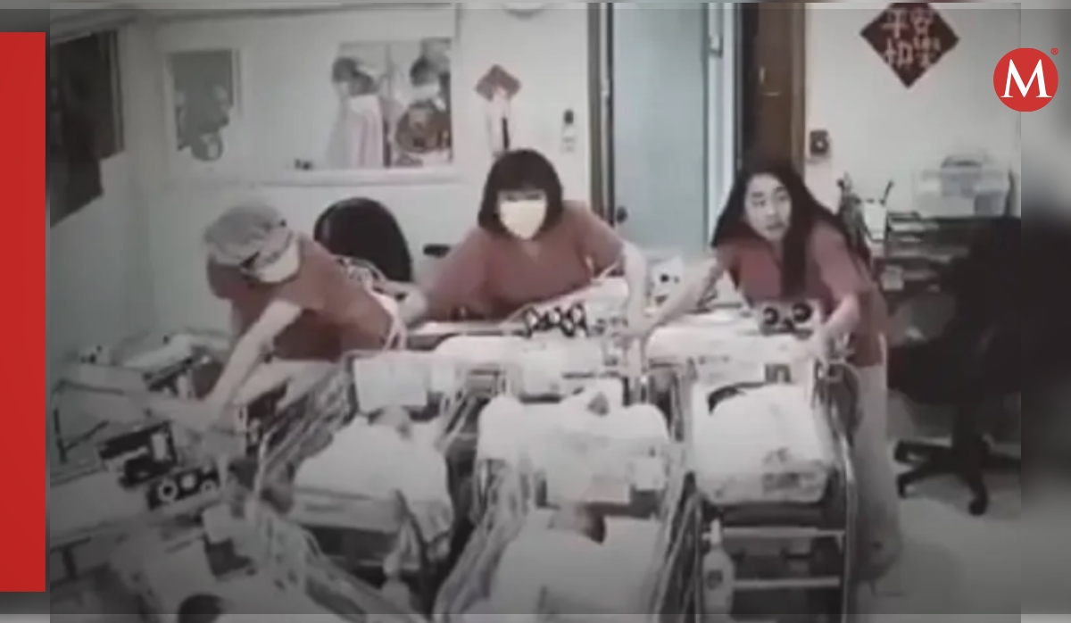 Enfermeras cuidan a bebés durante terremoto de Taiwán