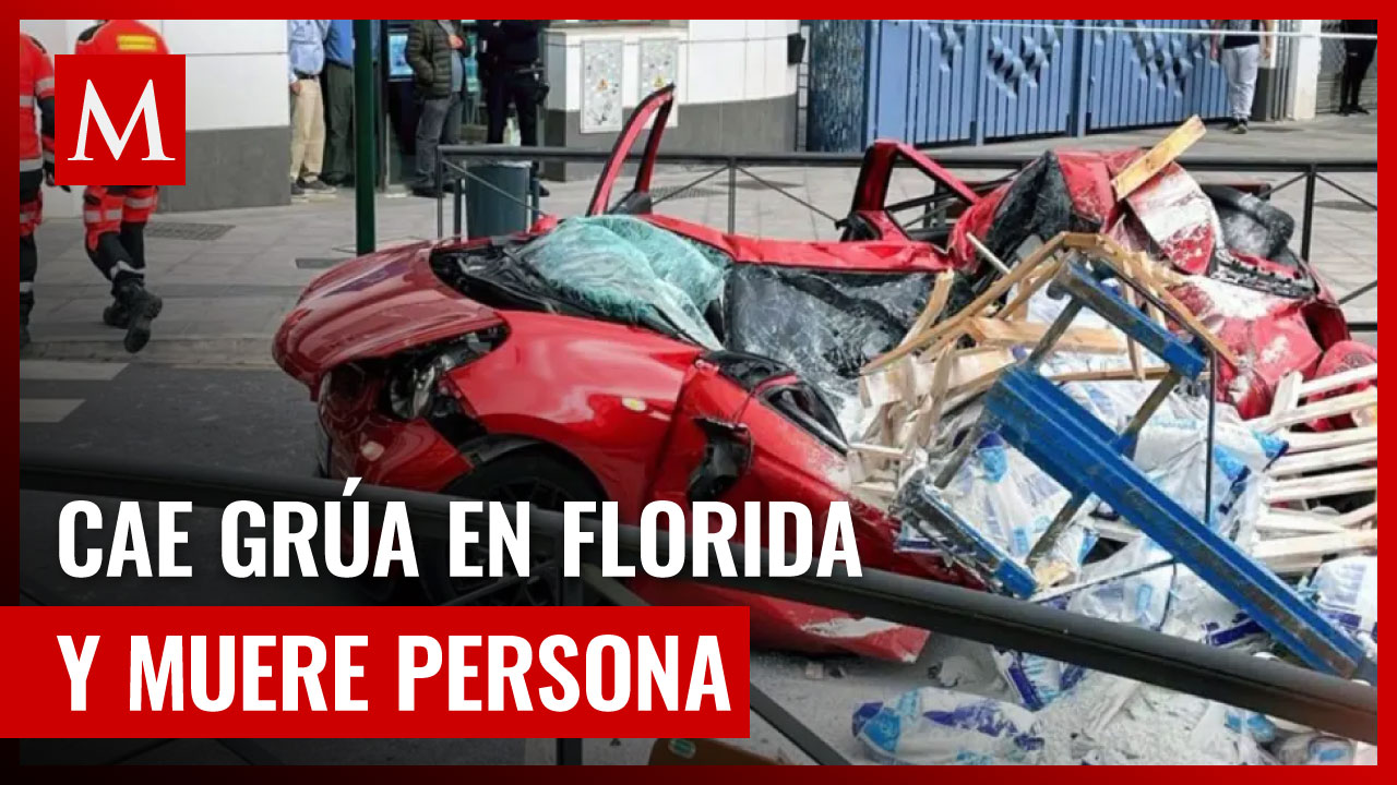 Grúa cae de rascacielos en Florida, una persona muere