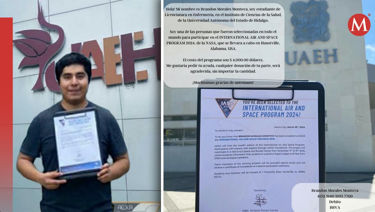 Brandon Morales busca ir a programa de la NASA.