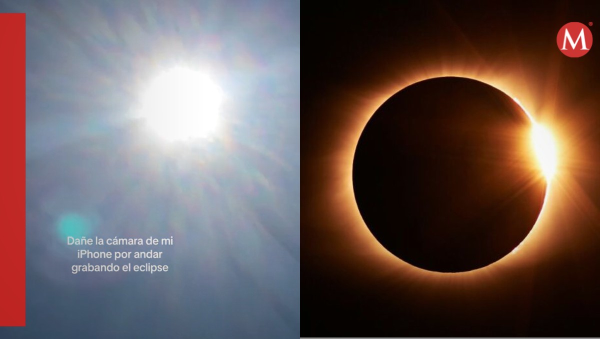 Hombre daña su iPhone NUEVO al querer grabar el eclipse solar (TikTok)