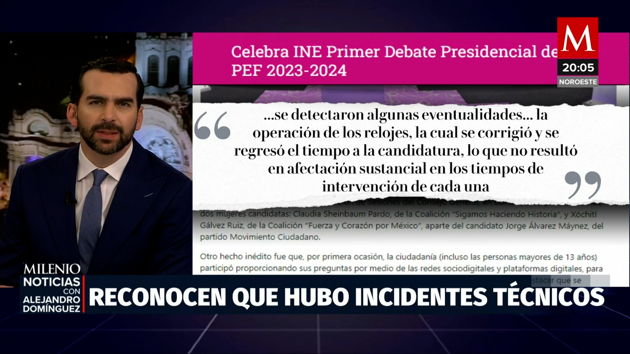 INE asegura equidad en tiempo de debate a pesar de incidentes técnicos