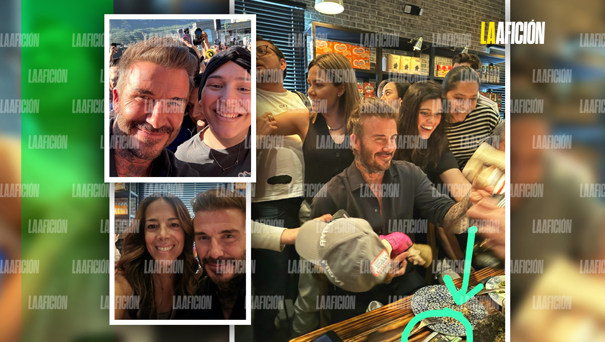 El restaurante en el que comía Beckham se llenó de fans. Fotos: Especial