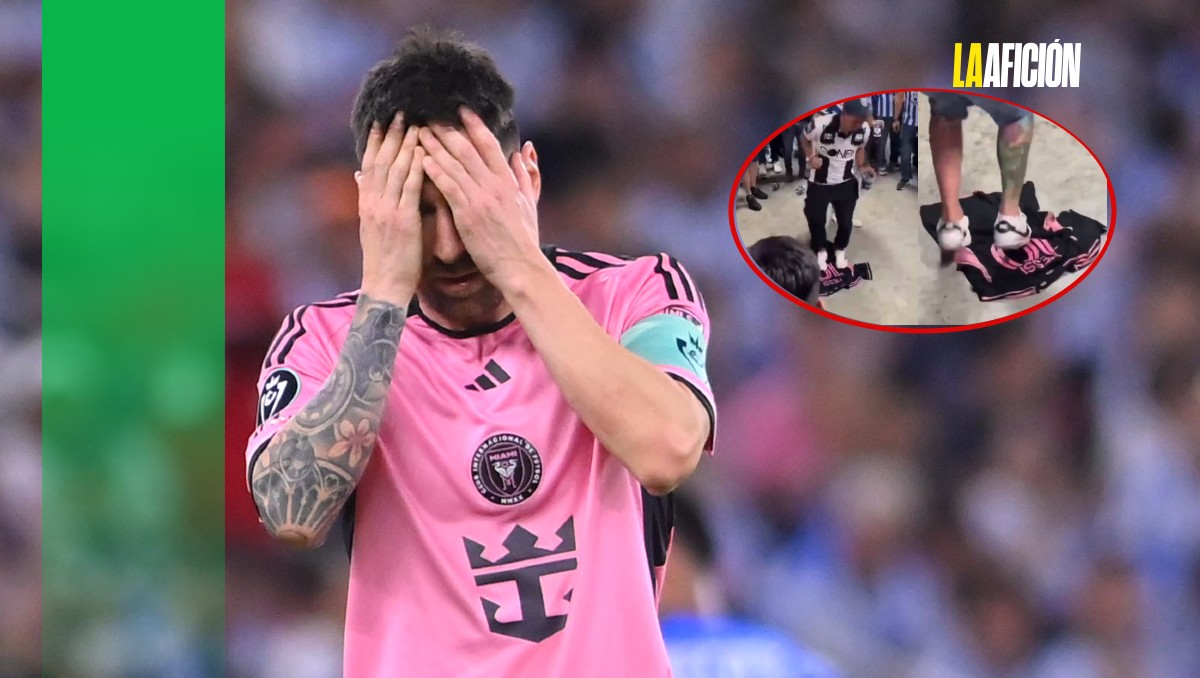 Aficionados de Monterrey pisan playera de Lionel Messi tras victoria ante Inter de Miami (Imago7)
