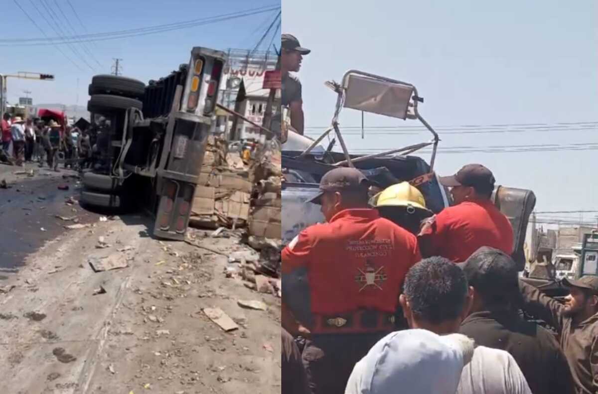 Camión vuelca en la bajada de la muerte.
